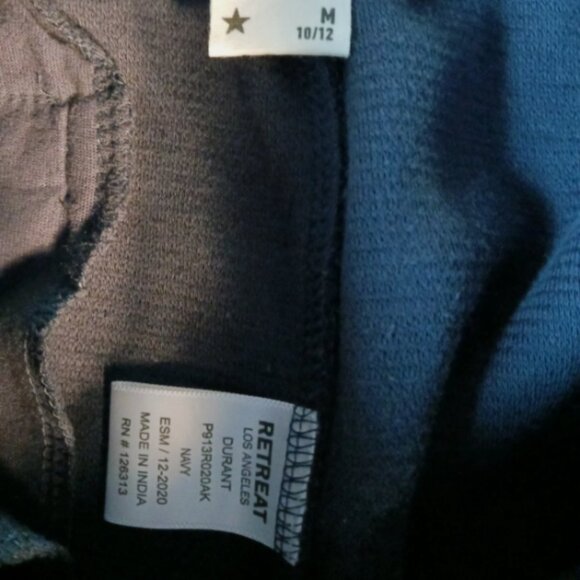 Retreat Los Angeles Boys Jogger Sweat Shorts Navy Blue Cotton Size M 10 / 12 - Picture 12 of 12